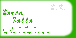 marta kalla business card